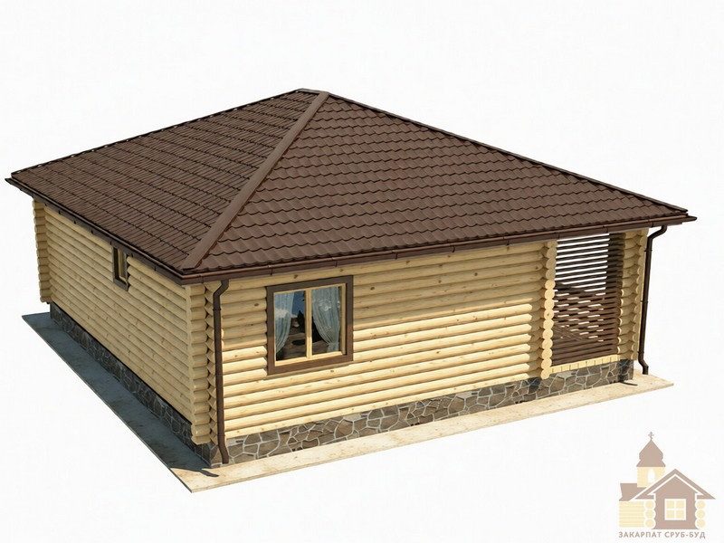 Проект одноповерхового будинку з колоди «Полонина» Одеса - зображення 3