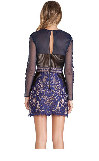 Сукня синього кольору, мереживо, коротка, Self Portrait, знижка -50%! Одесса - изображение 2
