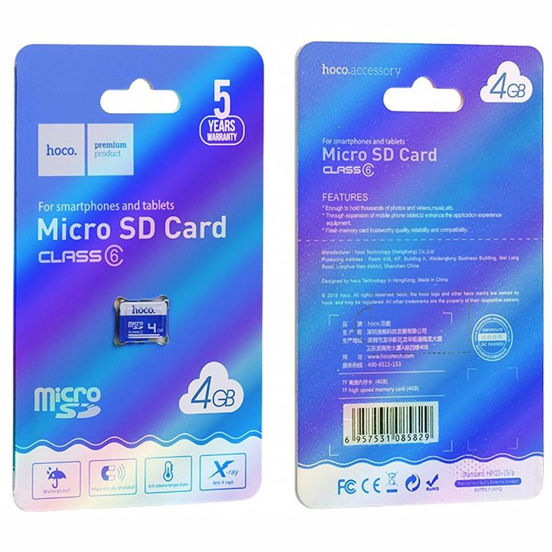 Карта памяти Hoco microSDHC 4GB Card Class 6 Херсон - изображение 2