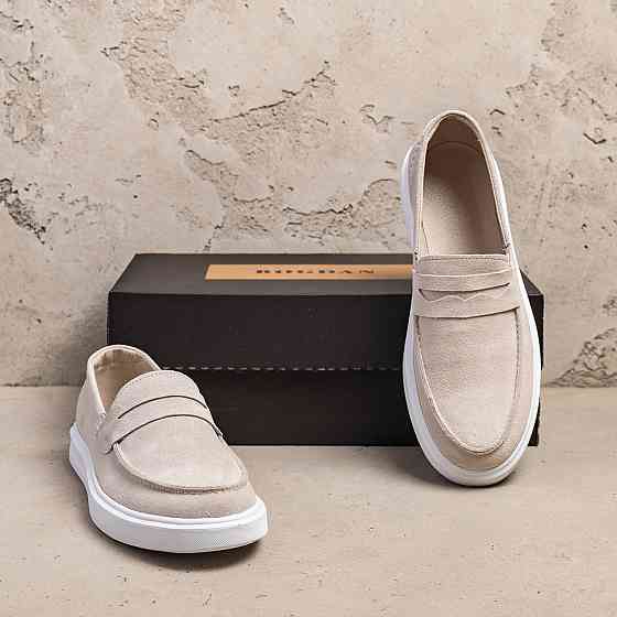 Мужские кожаные лоферы Urban Style Beige Київ