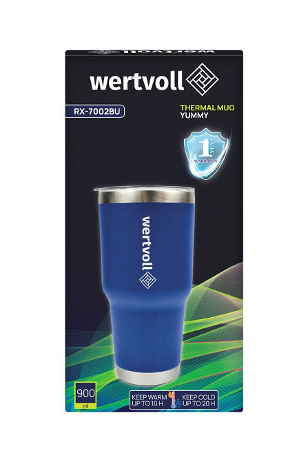 Термокружка WERTVOLL "YUMMY" 900 мл SS синяя RX-7002BU Харків - зображення 6
