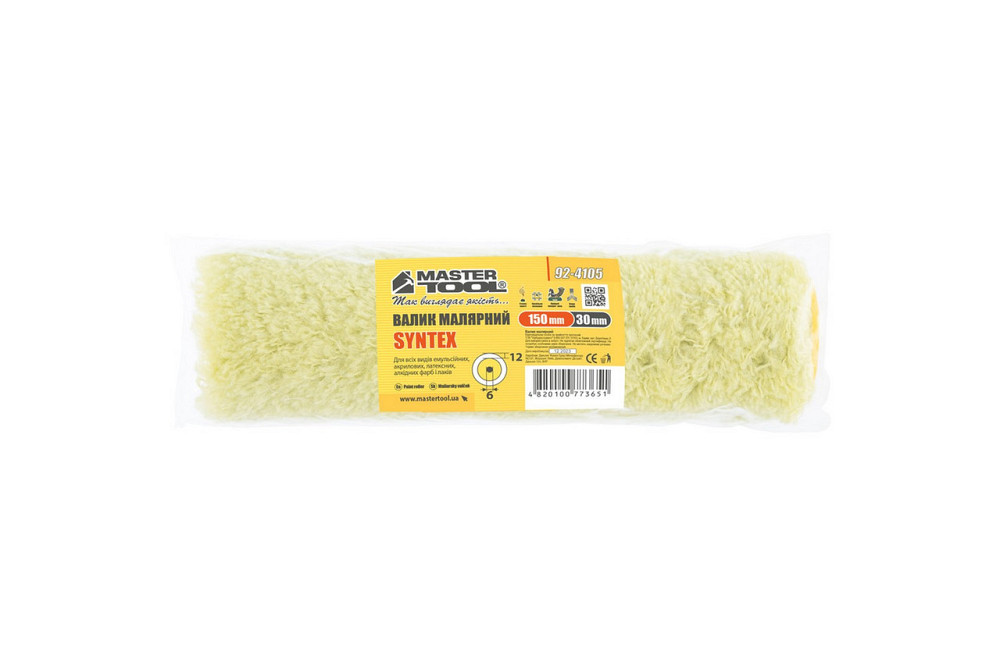 Валик малярный MASTERTOOL Sintex 30/150/12 мм Ø 6 мм 92-4105_Р Харків - зображення 3