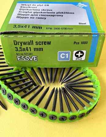 Саморіз на стрічці для гіпсокартону по металу 3,5×41 мм (1000 шт.),фосфатовані ESSVE 521341 Київ