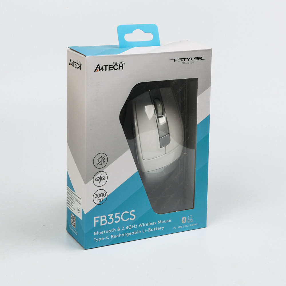 Мышь компьютерная безпроводная A4Tech FB35CS Icy White белая Киев - изображение 6