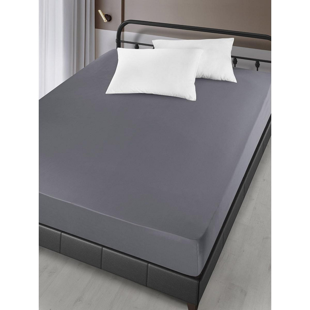 Простирадло на резинці Arya Сатин London AR-A107299-gray 160х200х30 см сіра Київ - зображення 1