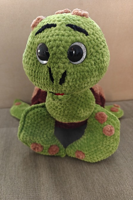 Іграшка Черепаха 37 см м'яка в'язана подарунок сувенір hand made ручна робота Нововолынск - изображение 2