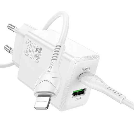 СЗУ Hoco N71 Nuevo PD30W+QC3.0 (1USB-A/1C) + кабель Type-C to Lightning Херсон