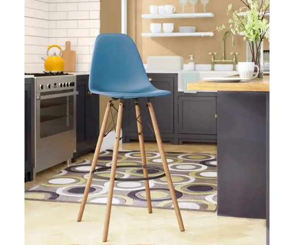 Стілець Тауер Вуд барний високий блакитний Дніпро - зображення 4