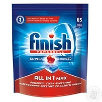 Средство Finish Powerball All in one для мытья посуды в посудомоечных машинах в таблетках 65шт Київ - зображення 1
