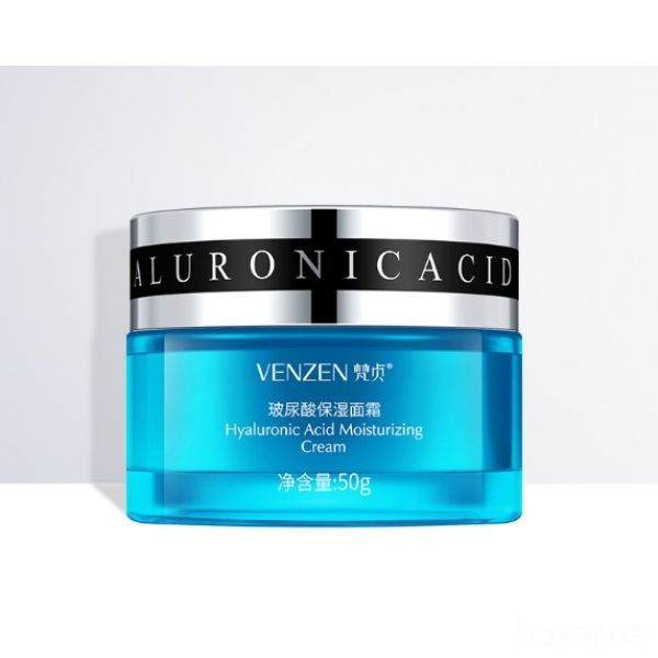 Глибоко зволожуючий крем для обличчя VENZEN Hyaluronic Acid Moisturizing Cream з гіалуроновою кислот