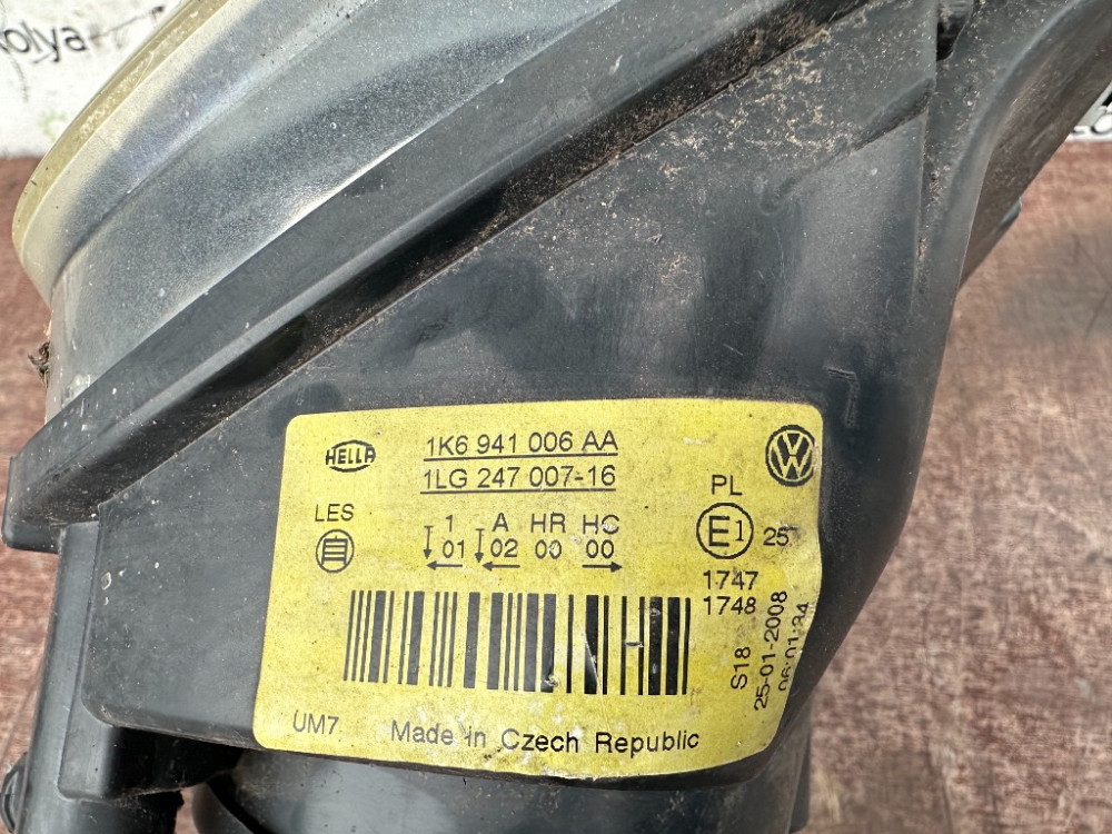 Фара левая VW Golf V 2003-2008 (1K6941006AA) Ковель - изображение 3