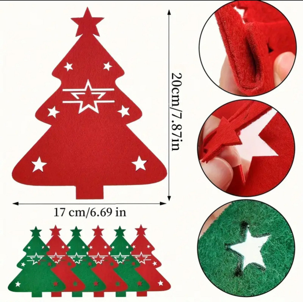 Новогодний футляр для столовых приборов Malva 6 штук Одеса - зображення 4