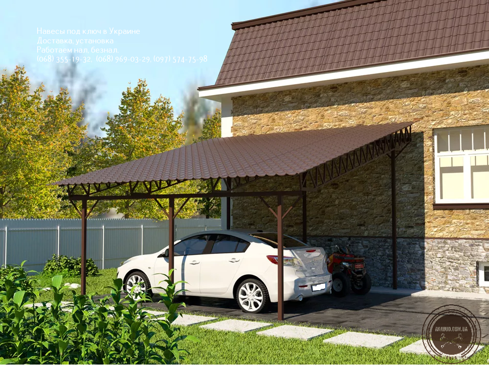 Любые виды навесов из поликарбоната, профнастила и металлочерепицы Кривой Рог - изображение 1