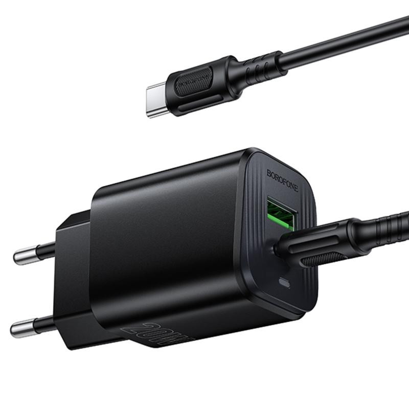 СЗУ Borofone BAS83A Star PD20W+QC3.0 (1USB-A/1C) + кабель Type-C to Type-C Херсон - изображение 3