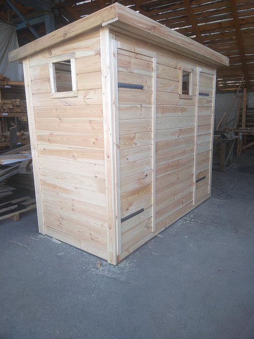 Дачный туалет. Деревянный туалет. Душ туалет из дерева. Туалет на дачу. Дачный душ. Вишневе - зображення 6