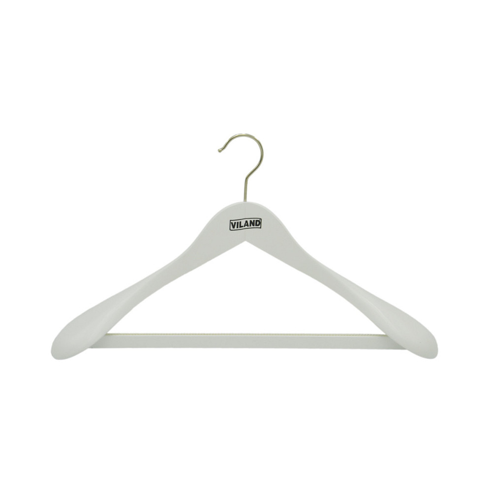 Вешалка для тяжелой одежды с рез.лентой на перекладине, белая, 43,0 х 6,5 см, VILAND 24600W Київ - зображення 1