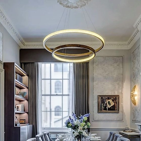 Люстра стельова LED JU09/400-600-k Золото 15-130х60х60 см. Киев - изображение 1