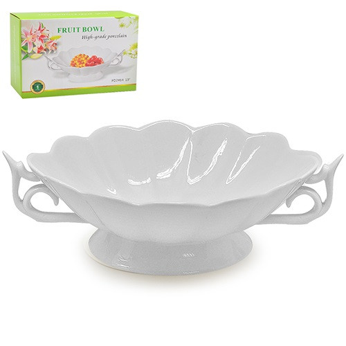 Фруктівниця Stenson Розкіш MC-3241-14 35.5 см біла Київ - зображення 1