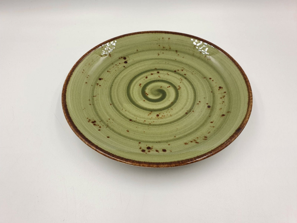 Тарілка десертна TULU spiral-green-20 20 см зелена Київ - зображення 1
