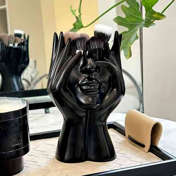 Ваза-органайзер «Art Body» для цветов, косметики, канцелярии 17см черная Одесса