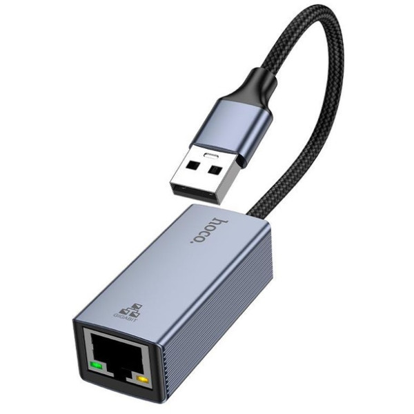 Адаптер Hoco UA37 USB-A to RJ45 Metal Gray (Код товару:42131) Харьков - изображение 2