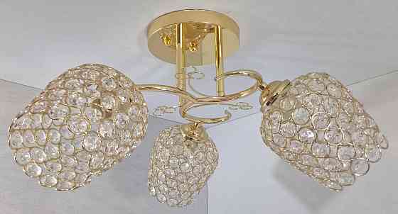 Люстра стельова на 3 лампочки 2229/3B-gd Золото 26х43х43 см. Київ