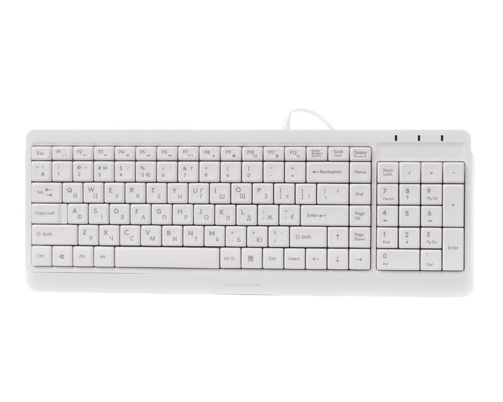 Клавиатура компьютерная проводная A4Tech Fstyler FK15(White) белая Київ - зображення 1