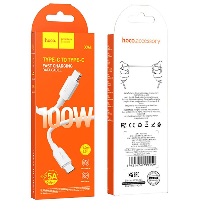 Дата кабель Hoco X96 Hyper Type-C to Type-C 100W (1m) Херсон - зображення 4