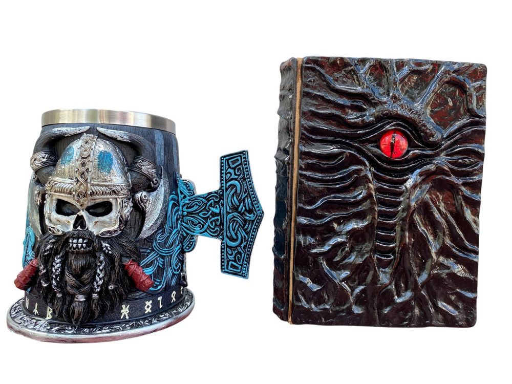 Подарочный набор Кружка 3D Молот Тора Бородатый Викинг и Блокнот 3D «Книга, что смотрит в ответ» Київ - зображення 1