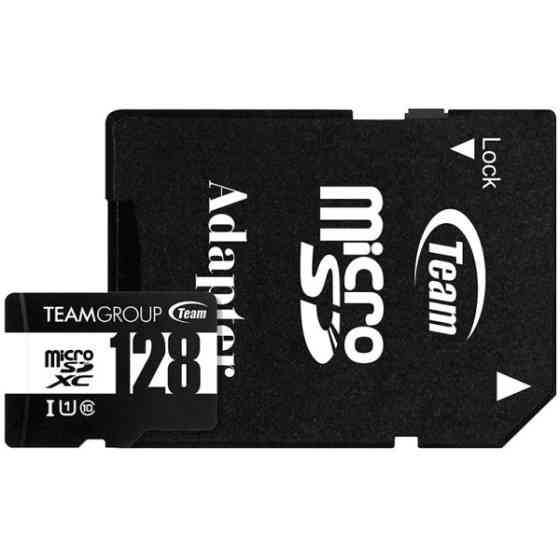 Карта пам`яті Team Black microSDXC 128GB UHS-I Class 10 + SD-адаптер (TUSDX128GCL10U03) Харків