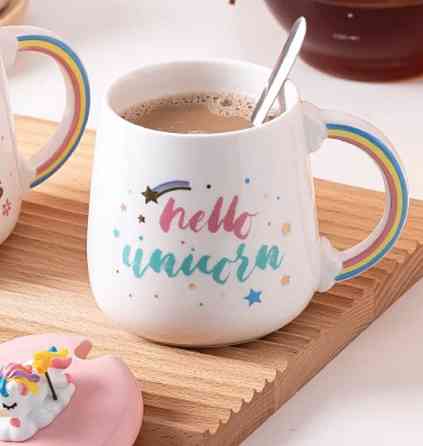 Кухоль з кришкою і ложкою Єдиноріг Hello unicorn 5697 420 мл Київ