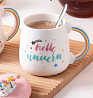 Кухоль з кришкою і ложкою Єдиноріг Hello unicorn 5697 420 мл Київ
