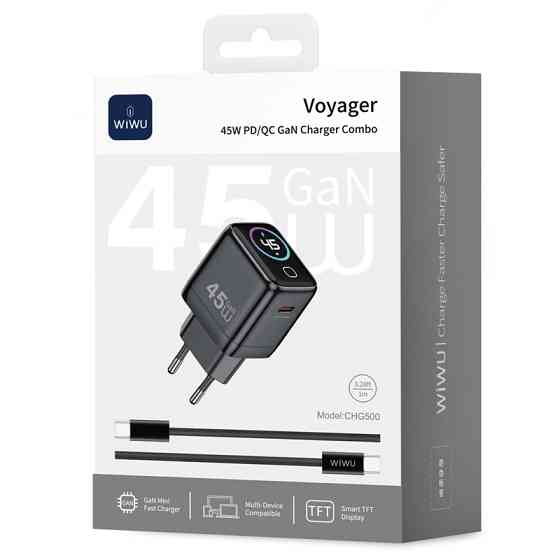 СЗУ WIWU CHG500 Voyager PD45W (1USB-C) + кабель Type-C to Type-C Херсон