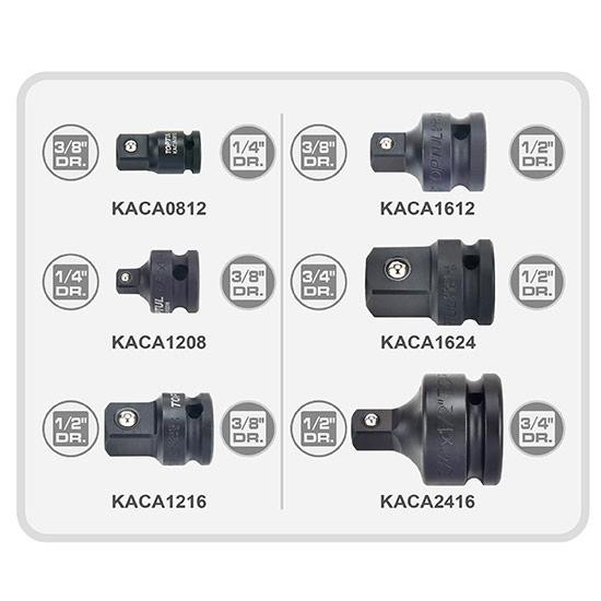 Набор переходников ударных 1/4"-3/4" 6ед.  TOPTUL GDAI0602 Харьков - изображение 2