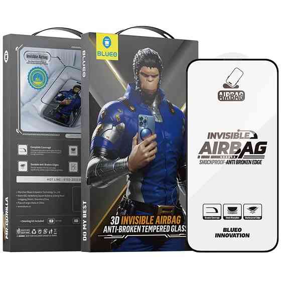 Уценка Защитное 3D стекло Blueo Invisible Airbag для Apple iPhone 17 Pro Max /16 Pro Max /18 Pro Max Херсон