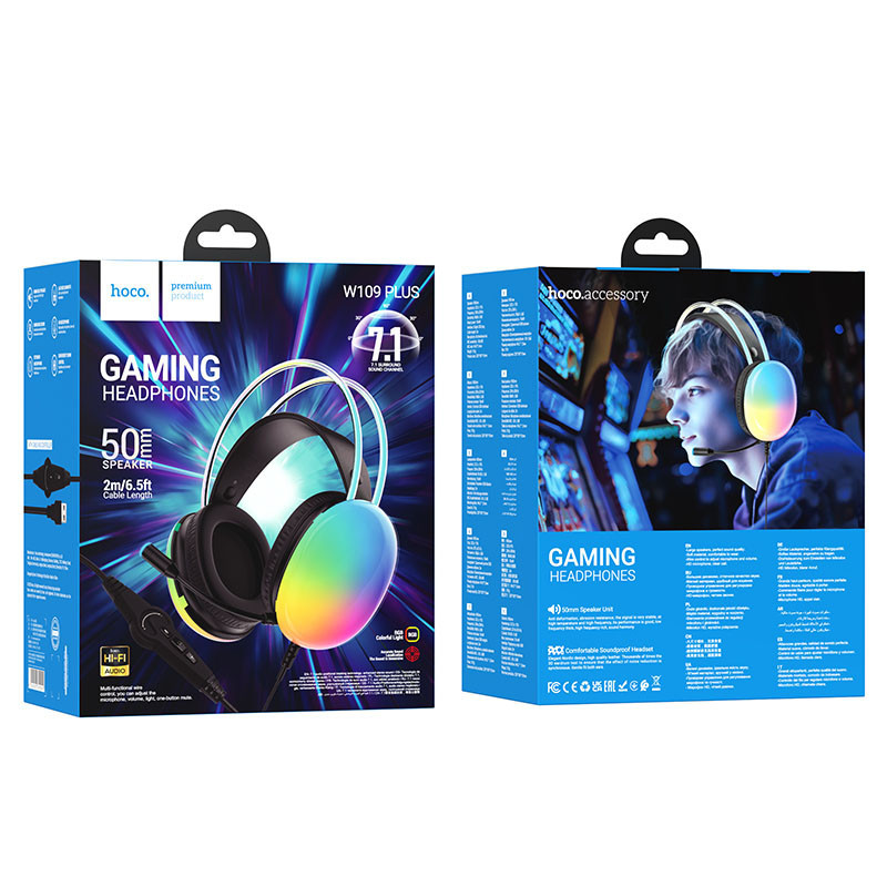 Уценка Накладные наушники Hoco W109 Plus Rich USB7.1 channel gaming (USB/2m) Херсон - зображення 6