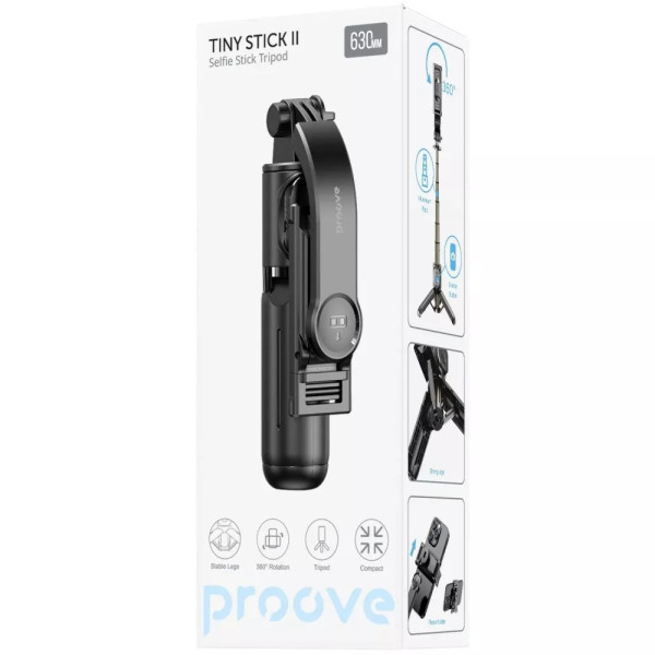 Трипод Proove Tiny Stick II Selfie Stick Tripod (630 mm) Black (MPTS20010001) Харків - зображення 3