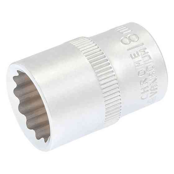 Головка торцевая MASTERTOOL 12-гранная ½" 18 мм L 40 мм CrV 78-0618 Харків
