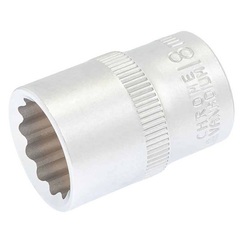 Головка торцевая MASTERTOOL 12-гранная ½" 18 мм L 40 мм CrV 78-0618 Харків - зображення 1