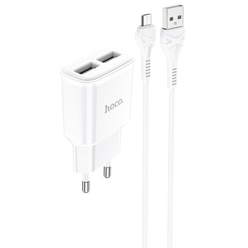 СЗУ Hoco C88A Star round 2.4A (2USB-A) + кабель USB to MicroUSB Херсон - зображення 1