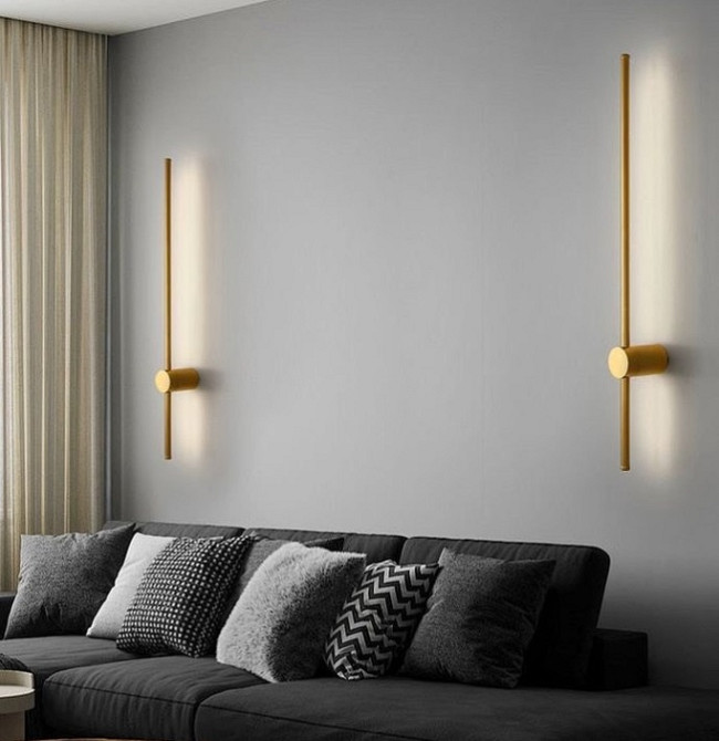 Бра настінна LED WJ014/1000-ab-k Латунь 10х6х100 см. Киев - изображение 1