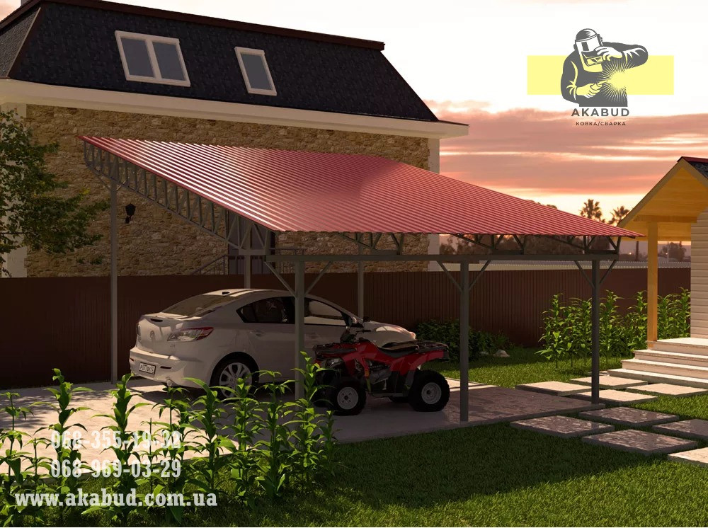 Навіс для автомобіля. Навіс для авто. Розпашні ворота Кривий Ріг - зображення 7