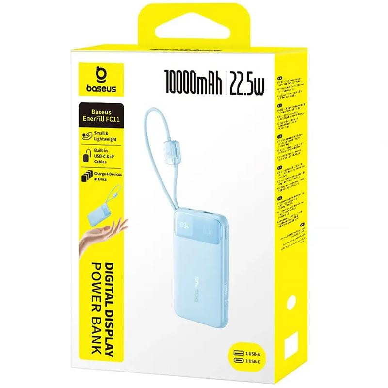 Портативное ЗУ Power Bank Baseus EnerFill FC11 PD22.5W with cable 10000 mAh (E0027R) Херсон - изображение 3