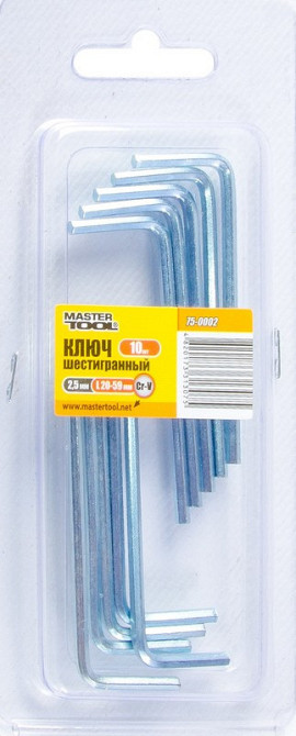 Ключ шестигранный MASTERTOOL Long Arm CrV 2,5 мм 20×59 мм набор 10 шт 75-0002 Харьков - изображение 2