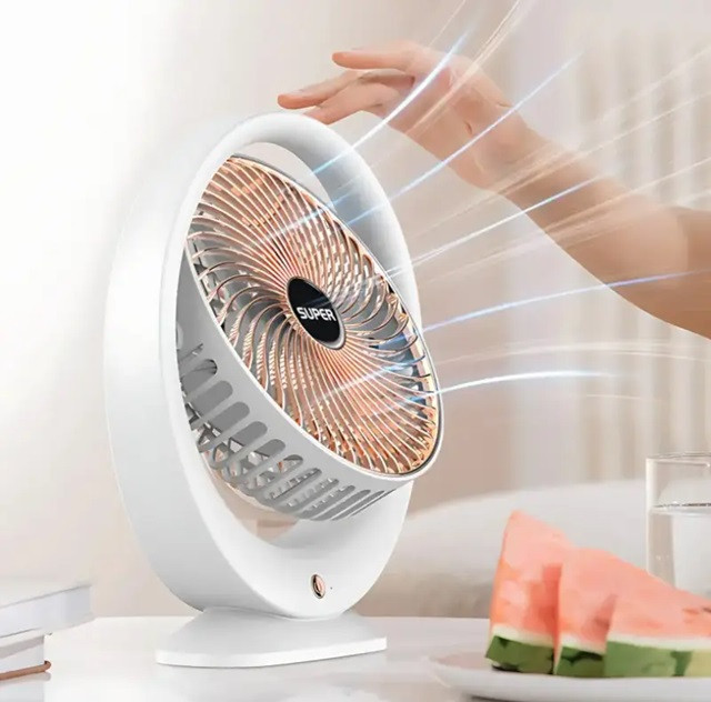 Вентилятор настольний с поворотом 180° 19128 4.5 Вт белый Киев - изображение 1