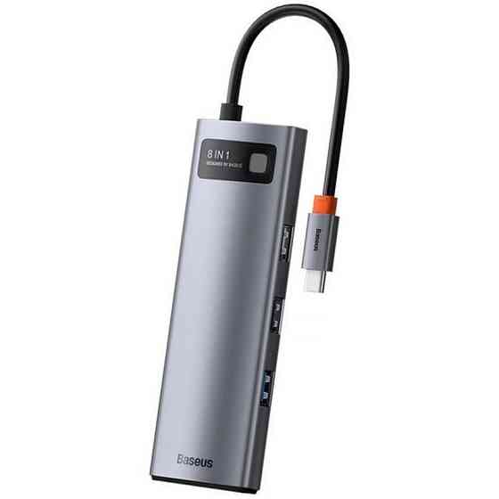 Переходник HUB Baseus Metal Gleam Series 7-Port (Type-C to HDMI+USB3.0*3+PD+RJ45) (B0003070) Херсон