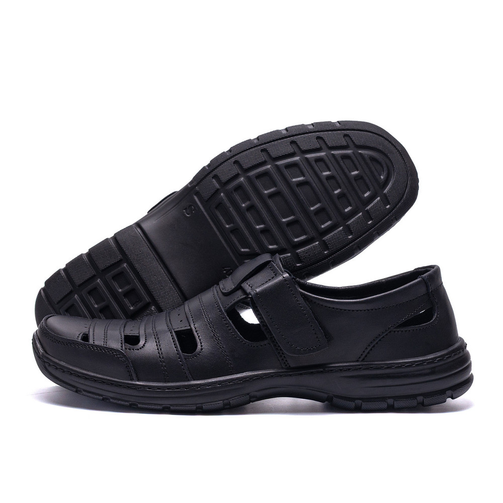 Мужские кожаные летние туфли Lara  Black Київ - зображення 5