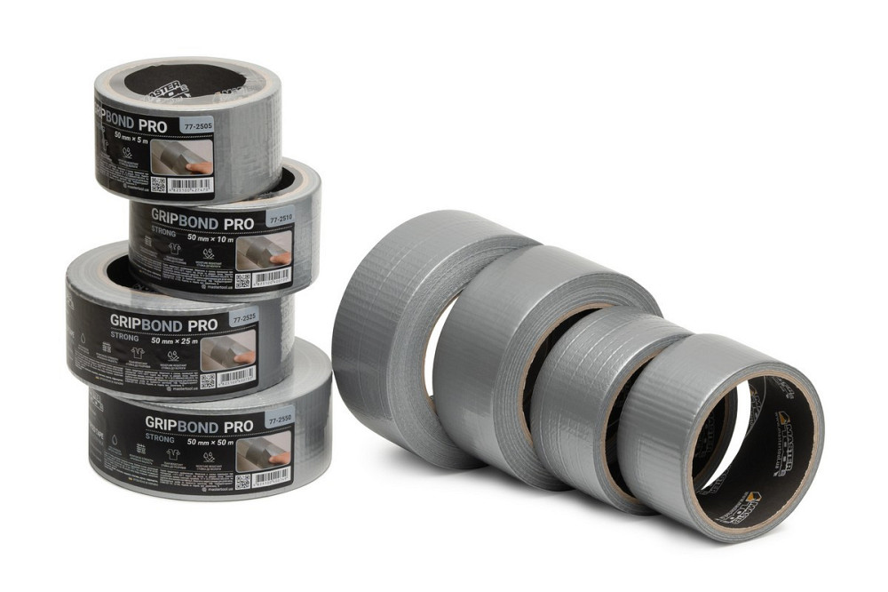 Лента армированная MASTERTOOL GripBond Pro Strong t 70°C 50 мм×5 м серая 77-2505 Харків - зображення 4
