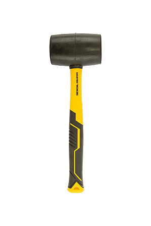Киянка резиновая MASTERTOOL 57 мм 450 г фибергласовая ручка черная 02-2302 Харків - зображення 2