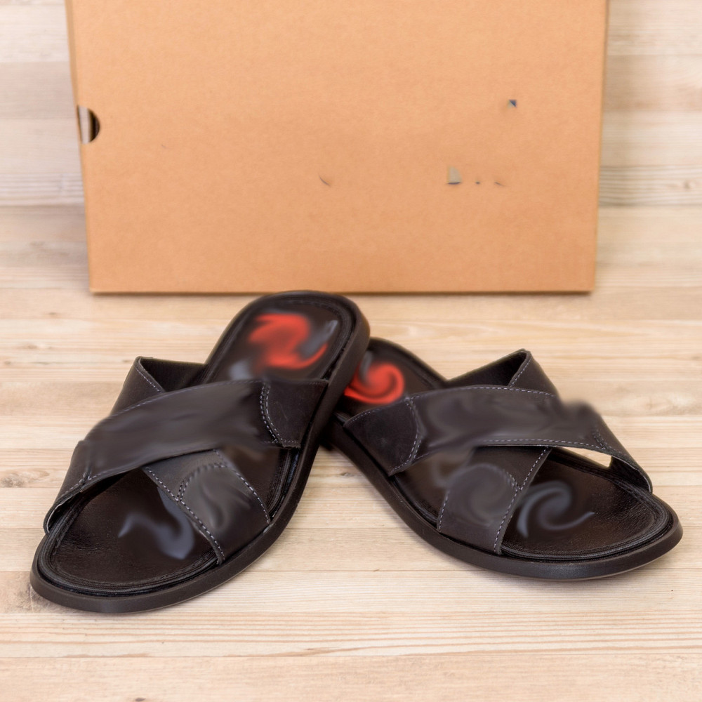 Мужские кожаные  летние шлепанцы-сланцы CrossFit Київ - зображення 7